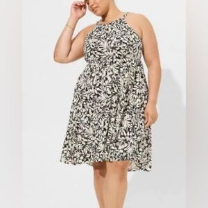 Torrid Black and White Floral Dress A-line